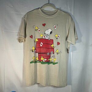 Peanuts Snoopy & Woodstock Valentine's Day Women's Size Small T-Shirt Heart Love